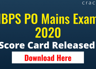IBPS PO Mains Score Card 2020