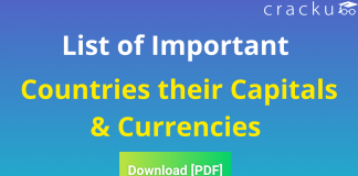 List of Important Countries their Capitals and Currencies - DownloadPDF