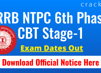 RRB NTPC 6th Phase CBT-1 Exam Dates Out