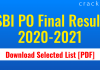 SBI PO Final Result 2020