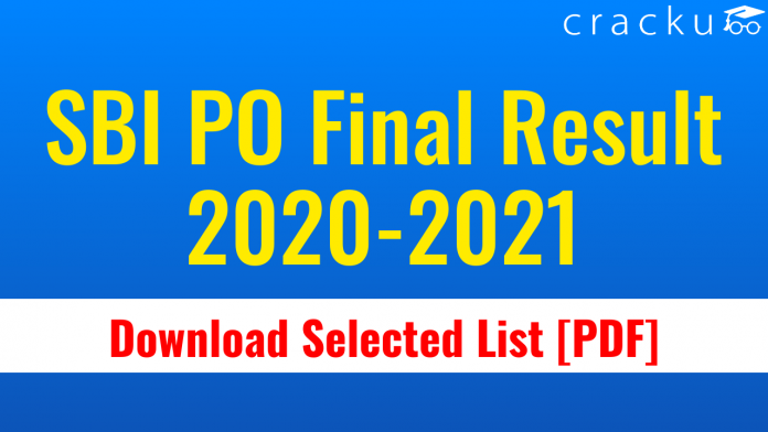 SBI PO Final Result 2020