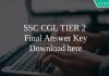 SSC CGL TIER 2 Final Answer Key