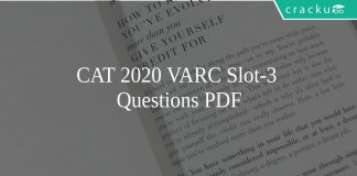 CAT VARC 2020 QUESTIONS