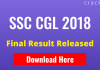 SSC CGL 2018 Final Result