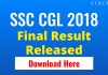 SSC CGL 2018 Final Result