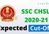 SSC CHSL 2020-21 Expected cut off