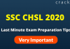 10 Last Minute Exam Tips SSC CHSL 2020 Exam