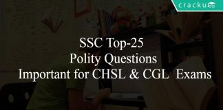 SSC Top-25 Polity Questions Important for CHSL & CGL Exams