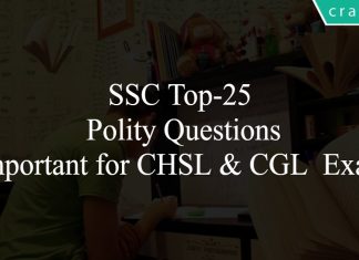 SSC Top-25 Polity Questions Important for CHSL & CGL Exams