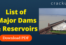 List of Major Dams & Reservoirs