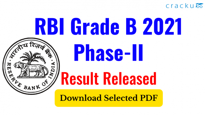 RBI Grade-B 2021 Phase-II Result