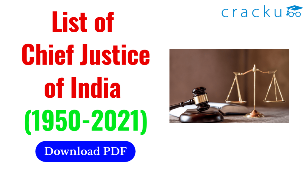 List Of Chief Justices Of India (1950-2021) - Download PDF - Cracku