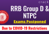 RRB Group D & NTPC Exams Postponed