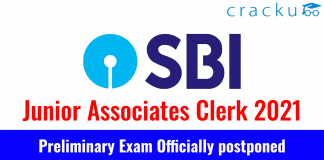 SBI JA Clerk Exam 2021 - Preliminary Exam Officially postponed
