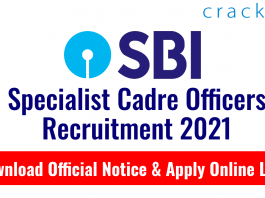 SBI Specialist Cadre Officers Recruitment 2021 for Fire Engineer Posts
