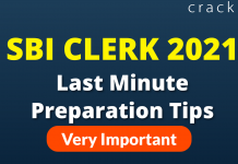 SBI Clerk 2021 Last Minute Tips