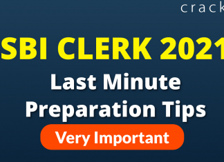 SBI Clerk 2021 Last Minute Tips