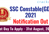 SSC GD Constable 2021 Recruitment