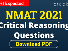NMAT Critical Reasoning Questions PDF