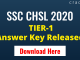 SSC CHSL 2020 Paper-1 ANSWER KEY