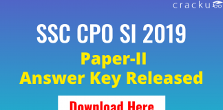 SSC CPO 2019 Paper-2 ANSWER KEY