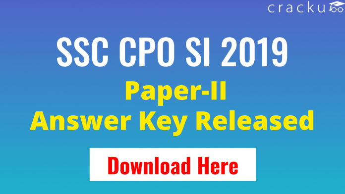 SSC CPO 2019 Paper-2 ANSWER KEY