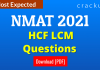 NMAT HCF LCM Questions PDF