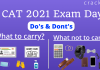CAT Exam Day - Do's and Dont's