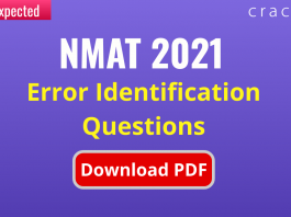 NMAT Error Identification Questions