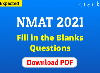 NMAT Fill in the Blanks Questions PDF