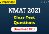 NMAT Cloze Test Questions PDF