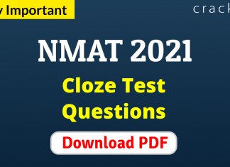 NMAT Cloze Test Questions PDF