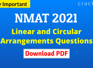 NMAT Linear and Circular Arrangements Questions PDF