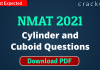 NMAT Cylinder and Cuboid Questions PDF