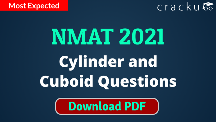 NMAT Cylinder and Cuboid Questions PDF