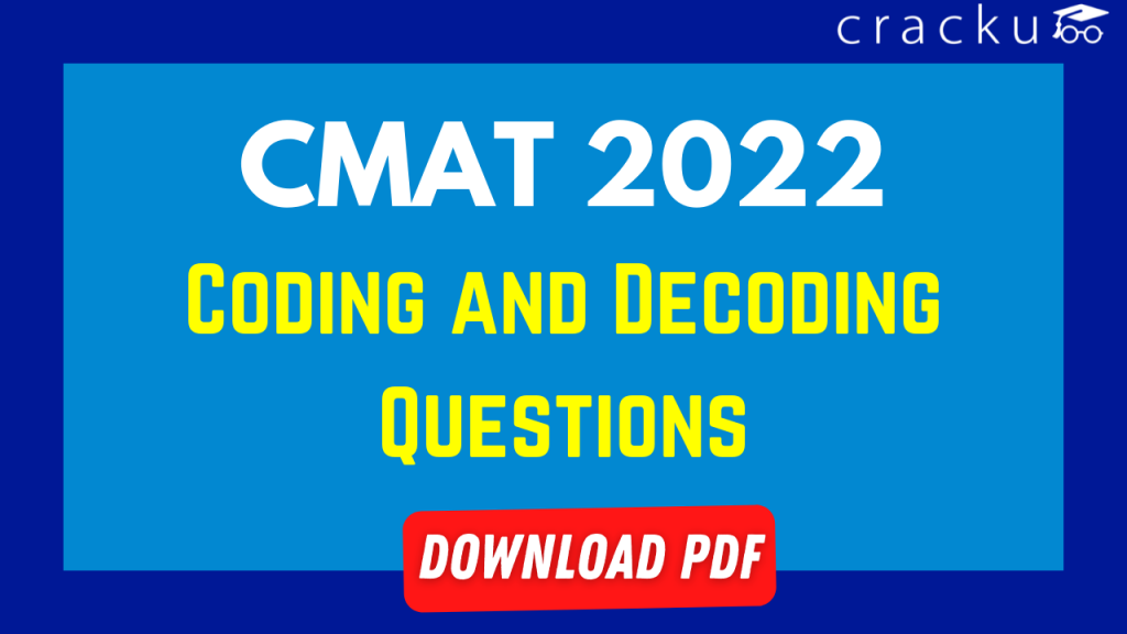 Coding and Decoding Questions for CMAT - Download PDF - Cracku