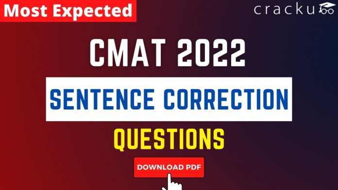 Sentence Correction Questions for CMAT 2022