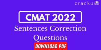 Sentences Correction questions for CMAT 2022