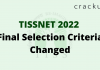 TISSNET Final Selection Criteria