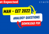Analogy Questions for MAH-CET 2022