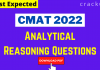 Analytical Reasoning Questions for CMAT 2022