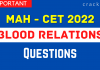 Blood Relations Questions for MAH CET 2022