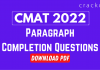 Paragraph Completion Questions for CMAT 2022