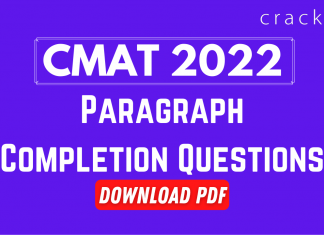 Paragraph Completion Questions for CMAT 2022