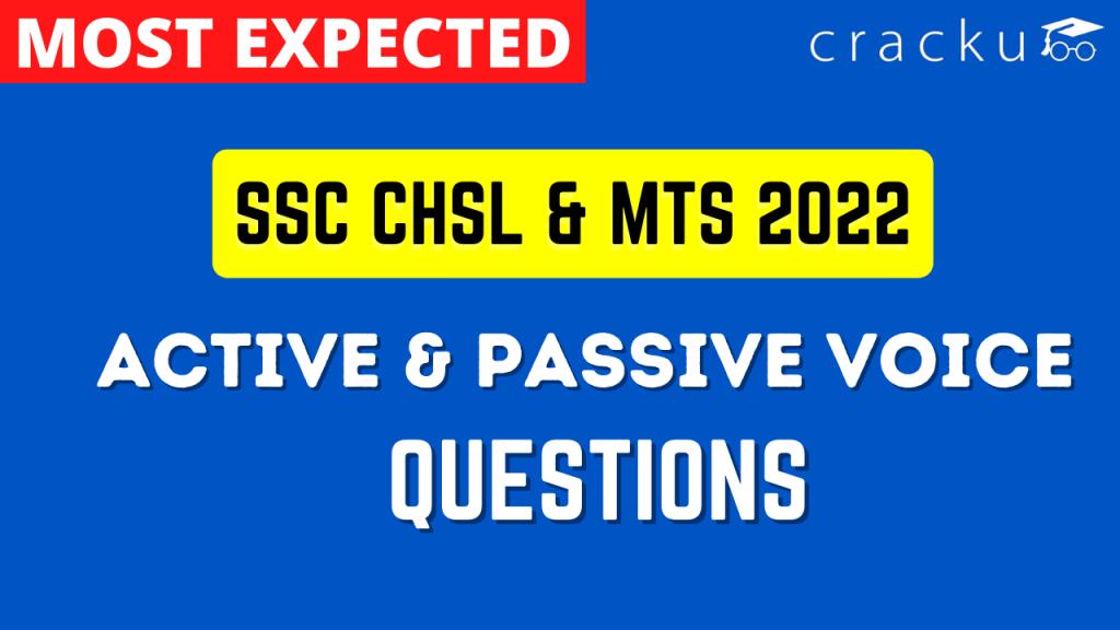 Active and Passive Voice Questions for SSC CHSL and MTS - Cracku