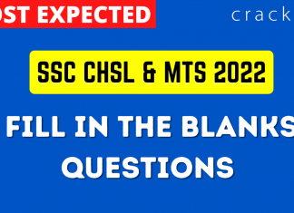 Fill in the Blanks Questions for SSC Exams