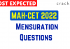 Mensuration Questions for MAH-CET 2022
