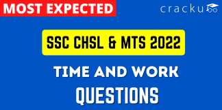 Time & work questions for SSC chsl & MTS