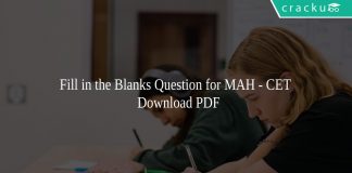 Fill in the blank Questions for MAH-CET