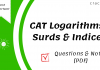 CAT Logarithms, Surds and Indices Questions